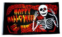 Fahne / Flagge Happy Halloween Skelett 90 x 150 cm