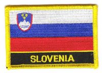 Fahnen Aufnäher Slowenien Schrift