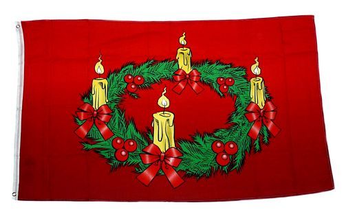 Fahne Flagge Frohe Weihnachten Elch Kugel 90 x 150 cm 