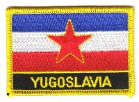 Fahnen Aufnäher Jugoslawien Stern Schrift