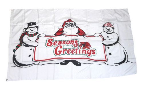 Fahne / Flagge Weihnachten Seasons Greetings 90 x 150 cm