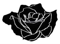 Aufnäher schwarze Rose 9 x 6 cm Aufbügler Patch