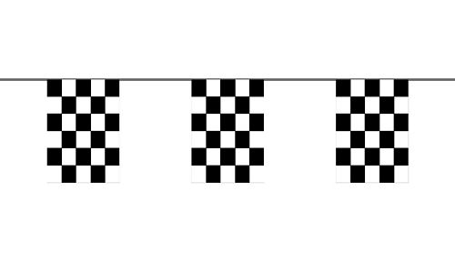 Flaggenkette Start / Ziel schwarz / weiß 6 m