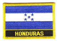 Fahnen Aufnäher Honduras Schrift