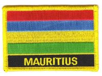 Fahnen Aufnäher Mauritius Schrift