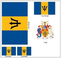 Fahnen Aufkleber Set Barbados