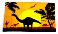 Fahne / Flagge Dinosaurier Silhouette 90 x 150 cm