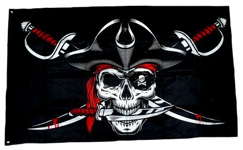 2-150 x 250 cm Fahnen Flagge Pirat Totenkopf Sebel 