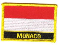 Fahnen Aufnäher Monaco Schrift