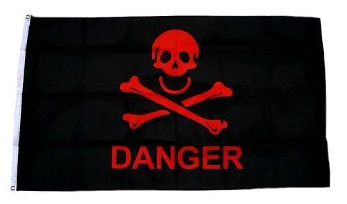 Fahne / Flagge Danger Totenkopf 90 x 150 cm