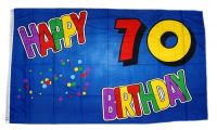 Fahne / Flagge 70. Geburtstag Happy Birthday 90 x 150 cm