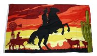 Fahne / Flagge Cowboy mit Pferd 90 x 150 cm