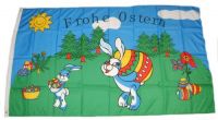 Fahne / Flagge Frohe Ostern Hase 60 x 90 cm