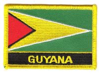 Fahnen Aufnäher Guyana Schrift