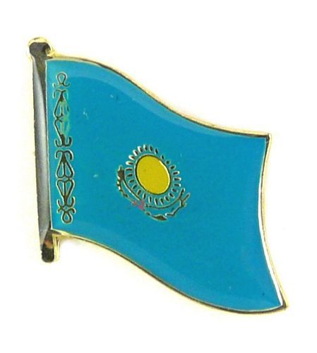 Kasastan Flaggen Pin Anstecker,1,5 cm,Kazakhstan,Neu mit Druckverschluss 
