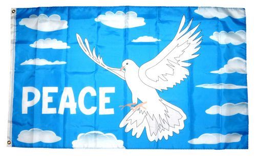 Fahne / Flagge Frieden Peace Taube 90 x 150 cm, Fun & Spass