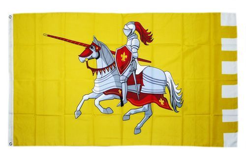 Fahne Flagge Ritter auf Pferd schwarz 90 x 150 cm 