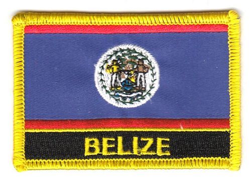 Fahnen Aufnäher Belize Schrift