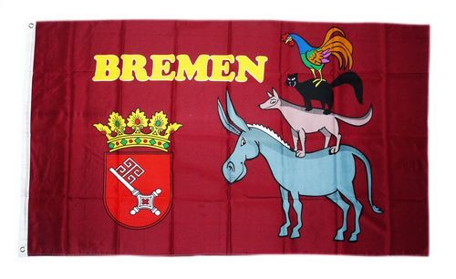Flagge Bremer Stadtmusikanten 90 x 150 cm Fahne 