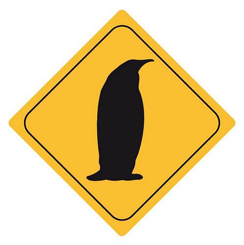 Aufkleber Sticker Achtung Pinguin Autoaufkleber