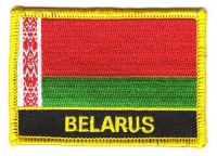 Fahnen Aufnäher Weißrussland Schrift