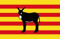 Fahnen Aufkleber Sticker Spanien - Katalonien Esel