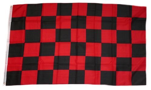 Fahne / Flagge Karo rot / schwarz 90 x 150 cm