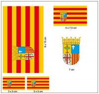 Fahnen Aufkleber Set Spanien - Aragon