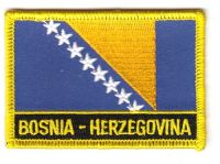 Fahnen Aufnäher Bosnien Herzegowina Schrift