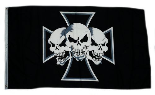 Fahne / Flagge Eisernes Kreuz Totenköpfe 90 x 150 cm