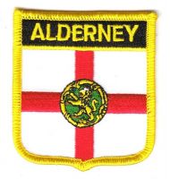 Wappen Aufnäher Fahne Alderney