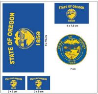 Fahnen Aufkleber Set USA - Oregon