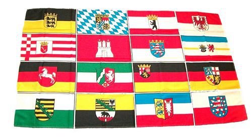Fahne 16 Bundesländer Deutschland Größe 90x150 cm Querformat Germany Hissflagge 