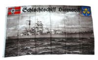 Fahne / Flagge Schlachtschiff Bismarck Kriegsmarine 90 x 150 cm