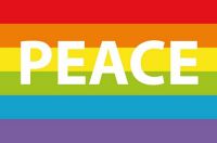 Fahnen Aufkleber Sticker Regenbogen - Peace
