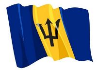 Fahnen Aufkleber Sticker Barbados wehend