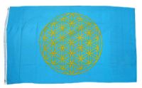 Fahne / Flagge Blume des Lebens blau 90 x 150 cm