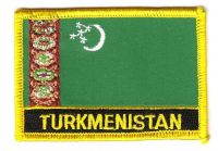 Fahnen Aufnäher Turkmenistan Schrift