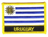 Fahnen Aufnäher Uruguay Schrift