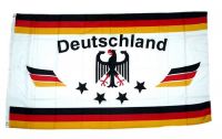 Fahne / Flagge Deutschland Fußball 4 Sterne weiß 90 x 150 cm