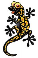 Aufkleber Sticker Lizard Eidechse Gecko schwarz