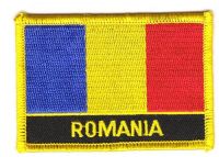 Fahnen Aufnäher Rumänien Schrift