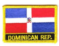 Fahnen Aufnäher Dominikanische Republik Schrift