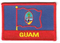 Fahnen Aufnäher Guam Schrift
