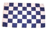 Fahne / Flagge Karo blau / weiß 150 x 250 cm