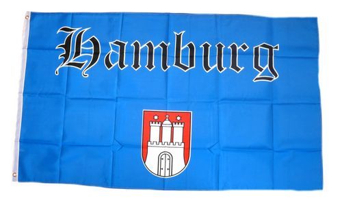 Fahne / Flagge Hamburg Schrift 90 x 150 cm
