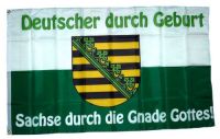 Fahne / Flagge Sachse durch die Gnade Gottes Wappen 90 x 150 cm
