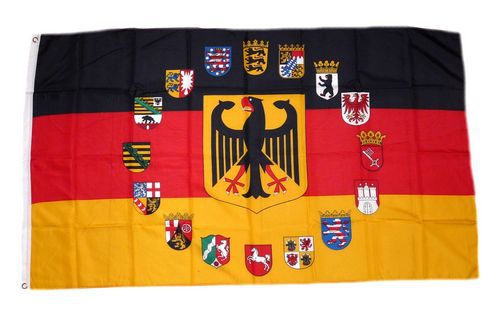 Fahne Deutschland 16 Bundesländer Wappen Hissflagge 150 x 250 cm Flagge 