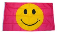 Fahne / Flagge Smile Smiley Pink 90 x 150 cm