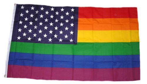Fahne / Flagge USA - Regenbogen 90 x 150 cm